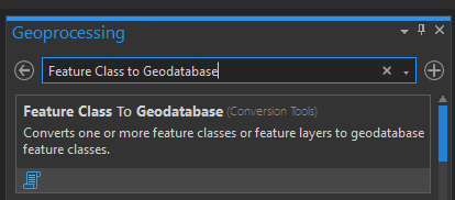 Feature Class to Geodatabase