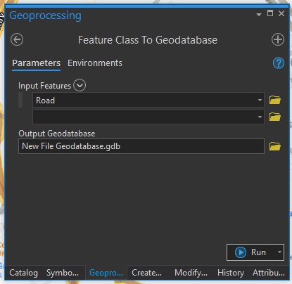 Feature Class to Geodatabase